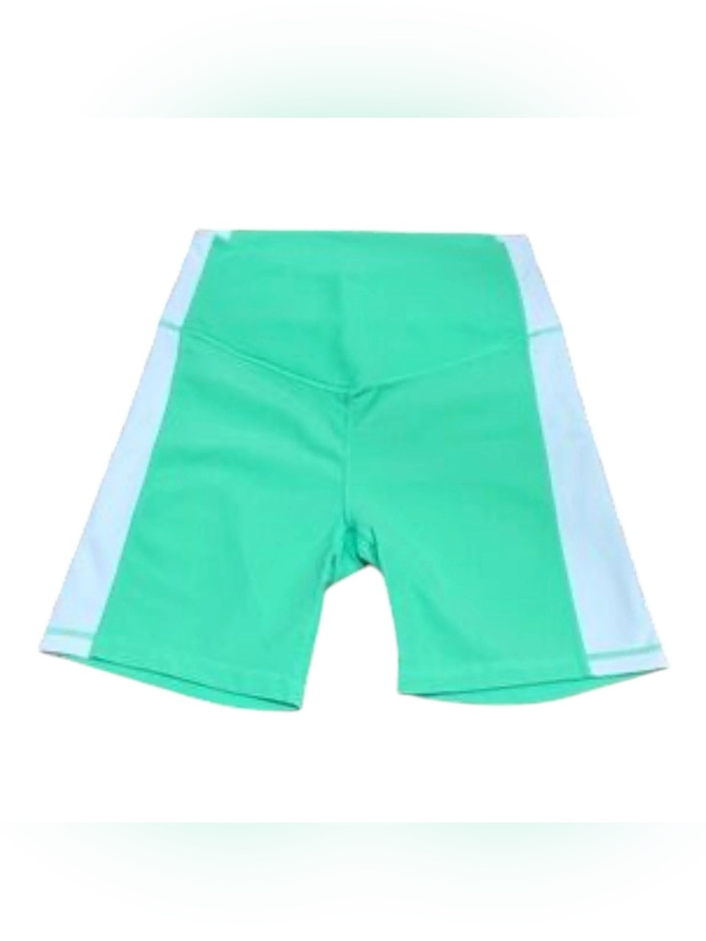 Wilo The Label Green & White Crossover Biker Yoga Short - XS